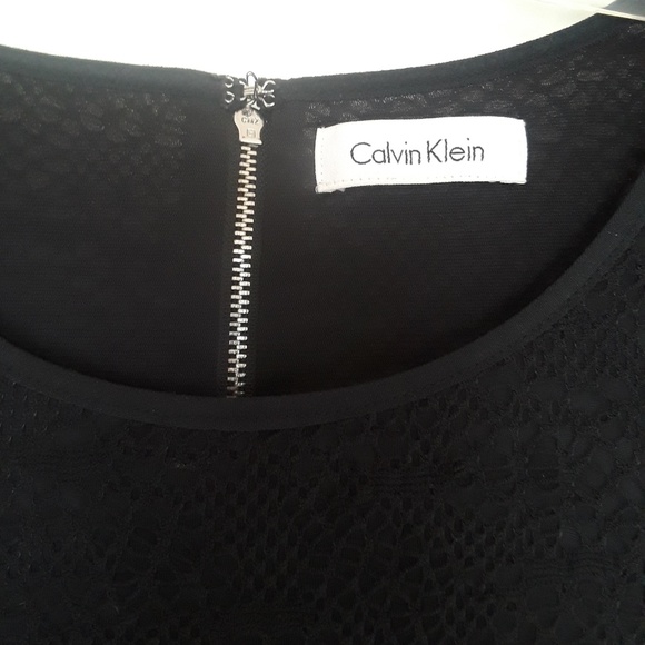 Calvin Klein Black Lace T, Zipper in Back - Picture 3 of 6